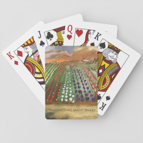 WA Skagit Valley Tulip Fields Spring Dreaming Playing Cards