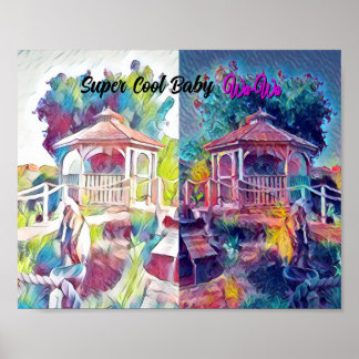 Wa-Wo Wave NFT Art - FLYING GAZEBO 42/7 - Poster