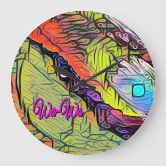 Wa-Wo Wave NFT Art SUNSET BY THE SEA 36 Large Clock