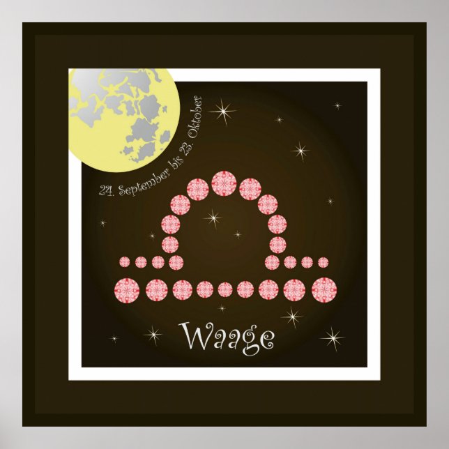 Waage 24. September bis 23. Oktober Poster (Front)