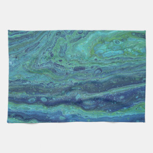 Wabash 3 Cool Blue Green Abstract Towel