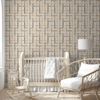 Wabi Grid Organic Modern Peel and Stick Wallpaper