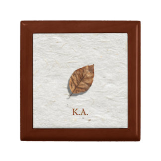 Wabi-Sabi Brown Leaf Monogram Gift Box