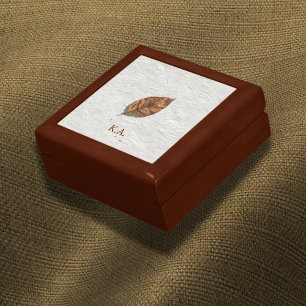 Wabi-Sabi Brown Leaf Monogram Gift Box