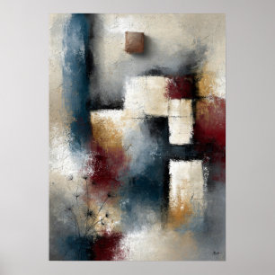 Wabi-Sabi Fleeting Seeds Modern Japanese Abstract Poster