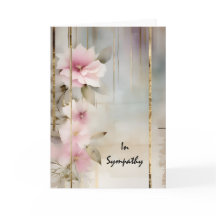 Wabi-Sabi Flowers on Gray and Gold Sympathy