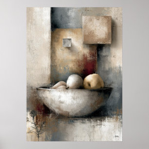 Wabi-Sabi Harvest Offering Modern Japanese Abstrac Poster