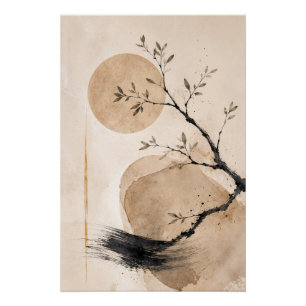 Wabi Sabi Neutral Wall Art Poster – Minimalist Zen