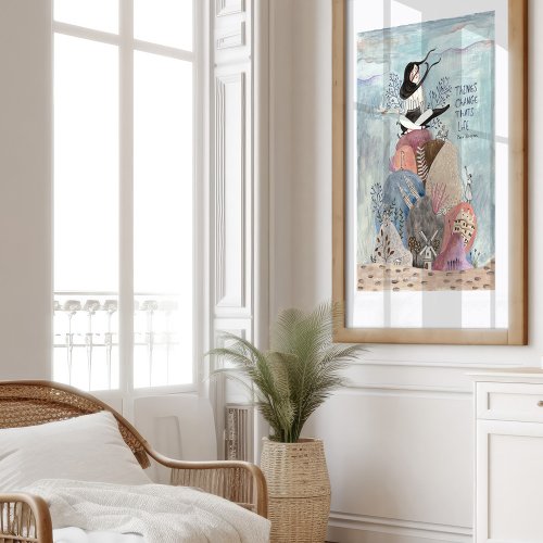 Wabi Sabi pastel colors Mindfull Living Poster