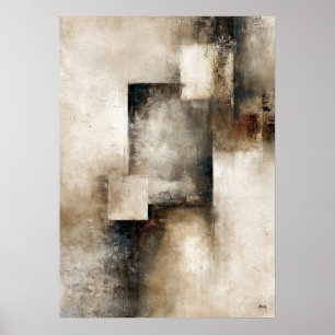 Wabi-Sabi Veil of Silence Modern Japanese Abstract Poster
