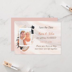 Wabi Sabi Watercolor Photo Save the Date Invitation
