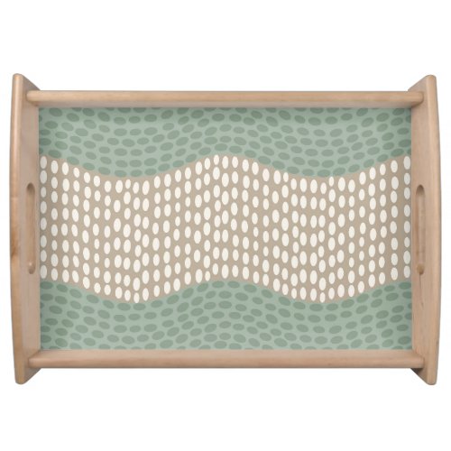 Wabi Sabi Wavy River Sage Green Cream Serving Tray