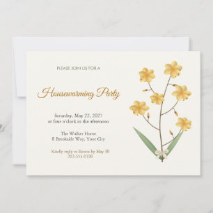 Wachendorfia Golden Flower Housewarming Invitation