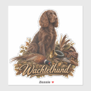Wachtelhund Hunting Art , German Spaniel Sticker