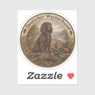 Wachtelhund Hunting Art , German Spaniel Sticker