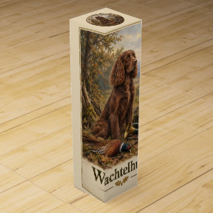 Wachtelhund Hunting Art , German Spaniel Wine Box