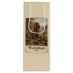 Wachtelhund Hunting Art , German Spaniel Wine Gift Bag
