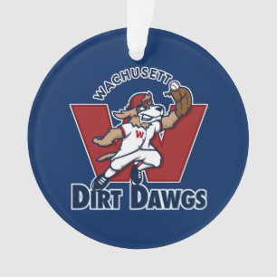 Wachusett Dirt Dawgs Collegiate Baseball Team Logo Ornament