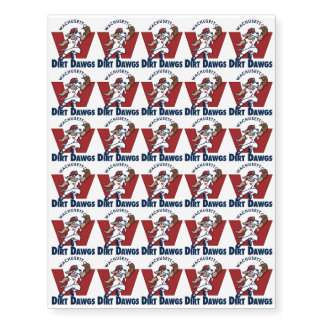 Wachusett Dirt Dawgs Collegiate Baseball Team Logo Temporary Tattoos