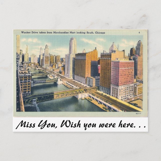 Wacker Drive, Chicago, Illinois Postcard (Front)