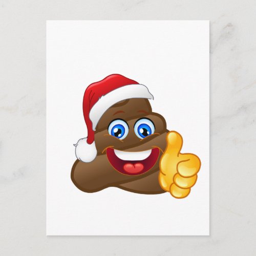 Wacky Brilliant Santa Poop Emoji Holiday Postcard