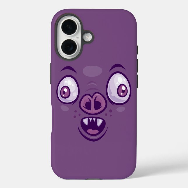 Wacky Cartoon Vampire Bat Face Case-Mate iPhone Case (Back)