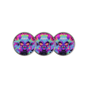 Wacky Demon Elf Anime Girl Tongue Out Golf Ball Marker