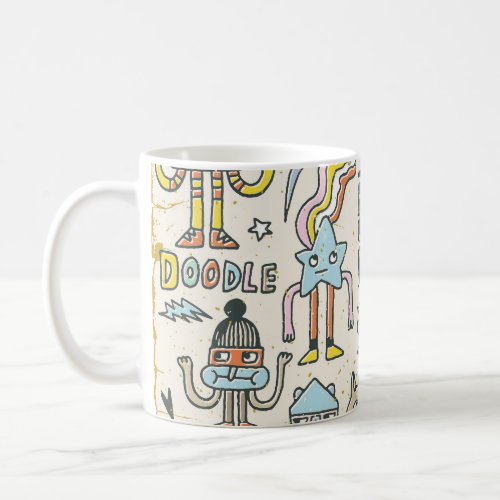 Wacky Doodles Vintage Character Set Coffee Mug