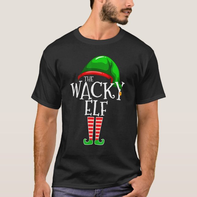 Wacky Elf   Family Matching Group Christmas   Squa T-Shirt (Front)