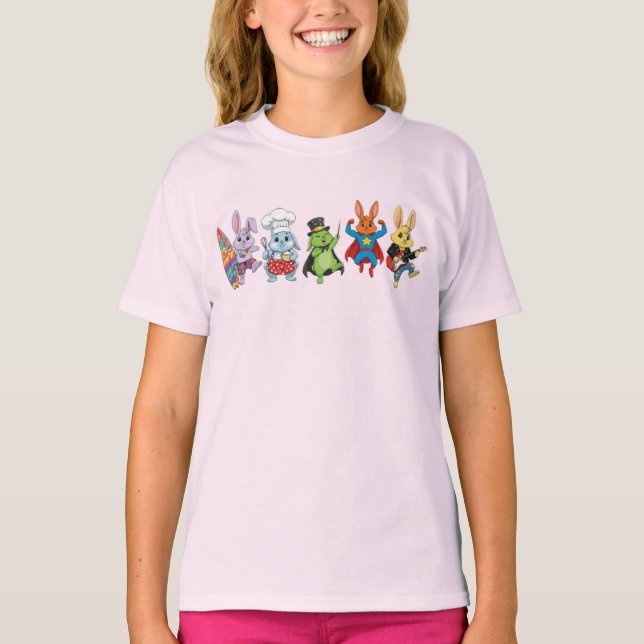 Wacky Rabbits Cartoon Baker T-Shirt (Front)