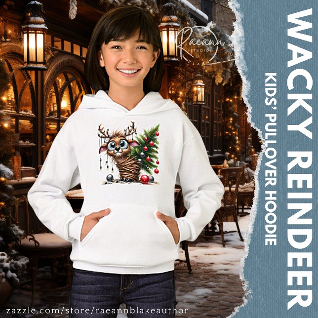 Wacky Reindeer Kid's Pullover Hoodie (Creator Uploaded)