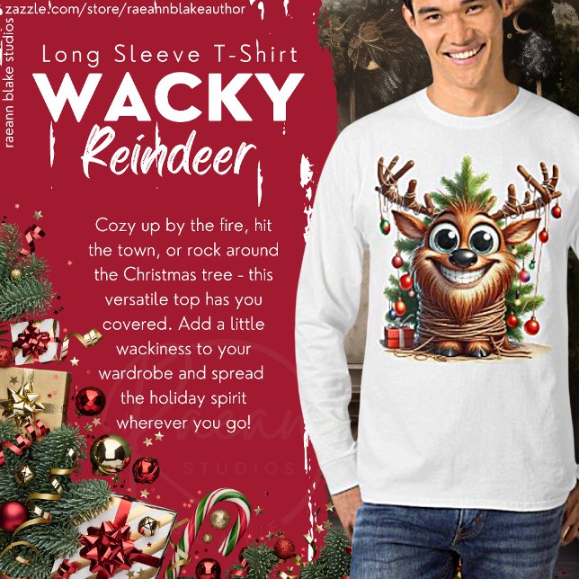 Wacky Reindeer Long Sleeve T-Shirt (Creator Uploaded)