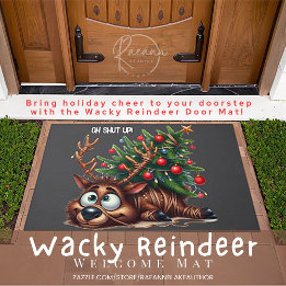 Wacky Reindeer Welcome Mat