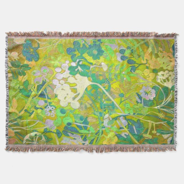 Wacky Retro Floral 2 Throw Blanket (Front)