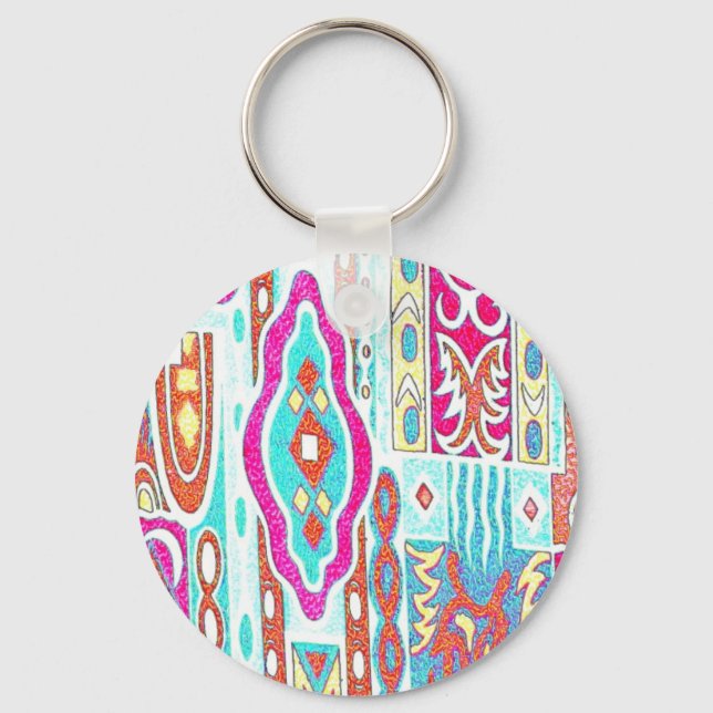 Wacky Retro Print Keychain (Front)