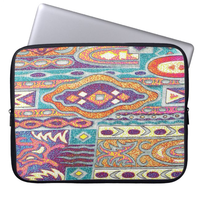 Wacky Retro Print Laptop Sleeve (Front)