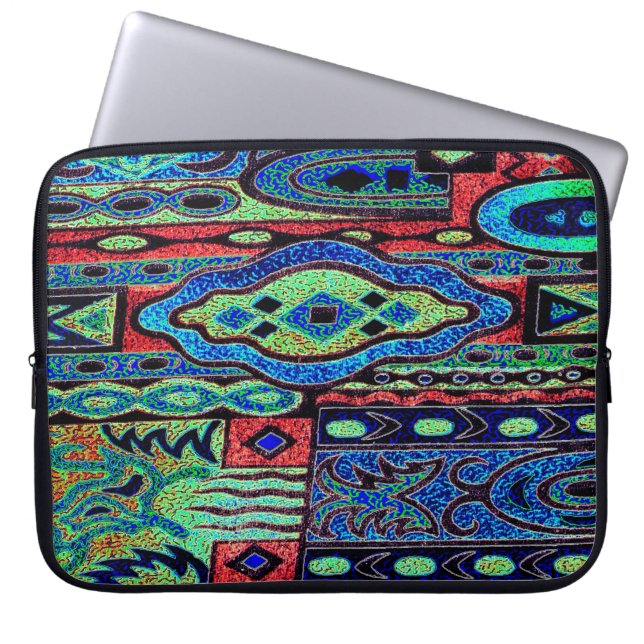 Wacky Retro Print Laptop Sleeve (Front)