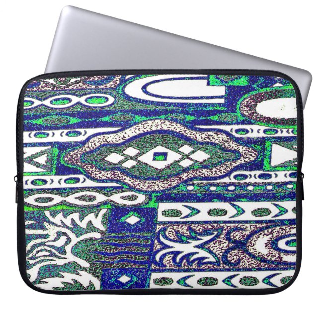 Wacky Retro Print Laptop Sleeve (Front)