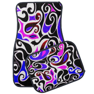 Wacky Retro Swirl Car Mat