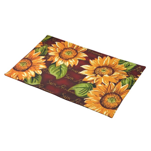 Wacky Sunflower Cloth Placemat (On Table)