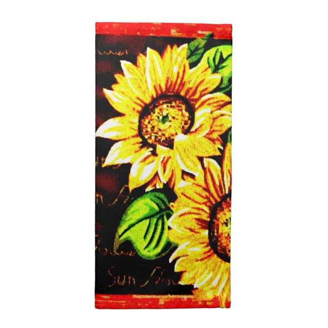 Wacky Sunflower Napkin (Half Fold)