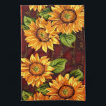 Wacky Sunflowers Hand Towel<br><div class="desc">The image used for this product began as a photo of a carpet runner! Please be sure to search our store for our "Change the Color" Sunflower products - mix and match to your home's decor. Have fun creating your own unique look!</div>