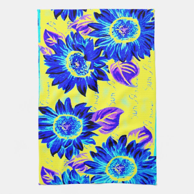 Wacky Sunflowers Kitchen Towel (Vertical)