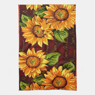 Wacky Sunflowers Kitchen Towel