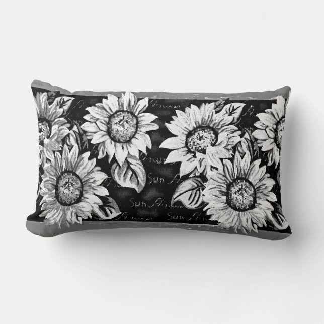 Wacky Sunflowers Lumbar Pillow (Front)