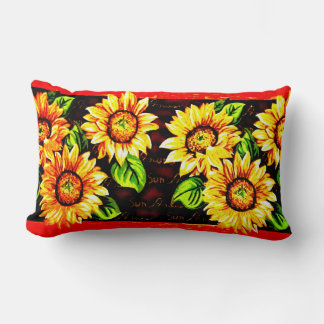 Wacky Sunflowers Lumbar Pillow