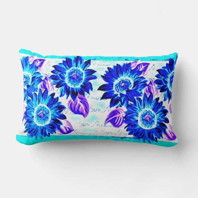 Wacky Sunflowers Lumbar Pillow (Front)