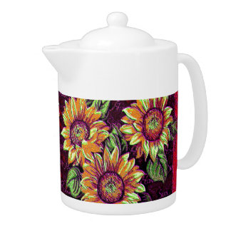 Wacky Sunflowers Teapot
