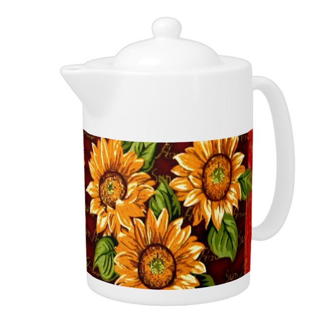Wacky Sunflowers Teapot (Right)