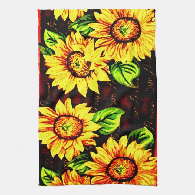 Wacky Sunflowers Towel (Vertical)